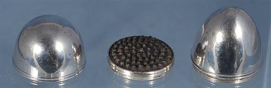 A George III silver nutmeg grater, by Samuel Meriton II, Length 50mm.